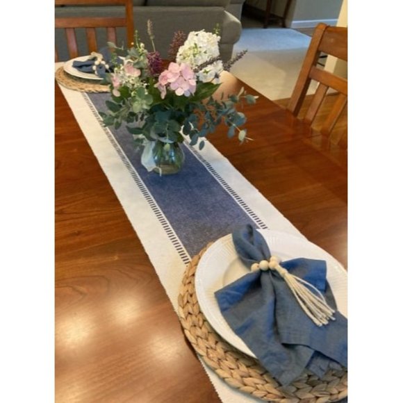 Round Woven Placemats Set of 4, Natural Water Hyacinth Place Mats, (13.8 inch) - Picture 2 of 2